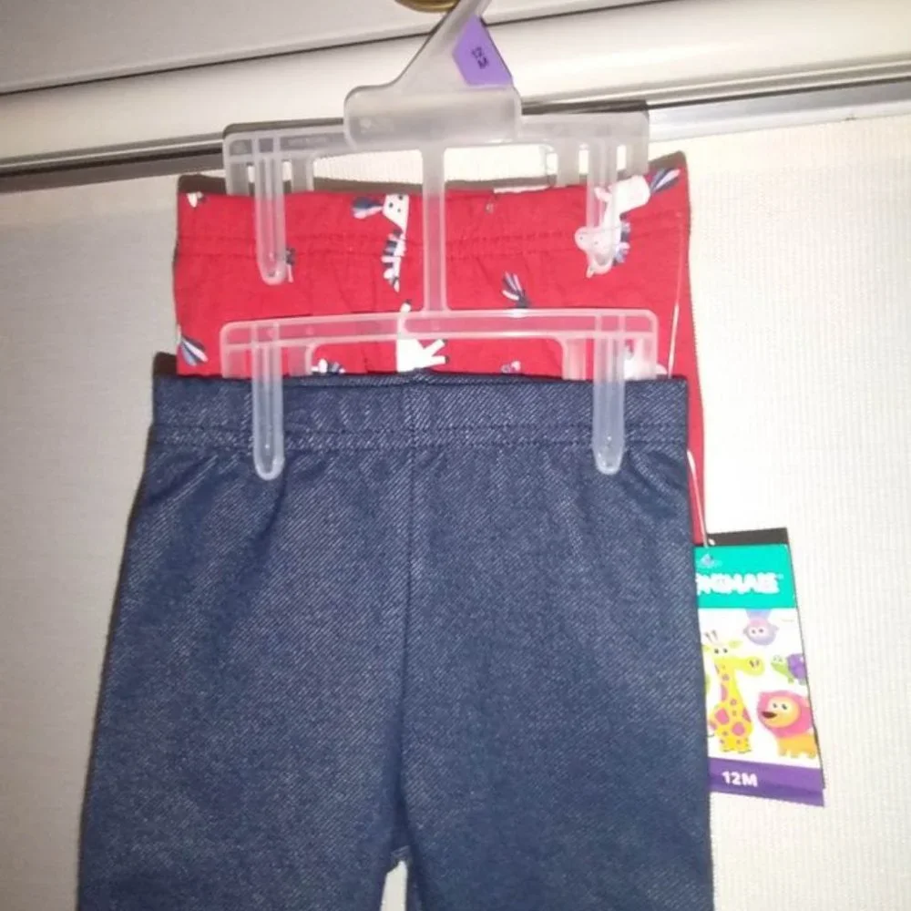 Garanimals baby girl 2 shorts size 12 month dark wash red unicorn K-046